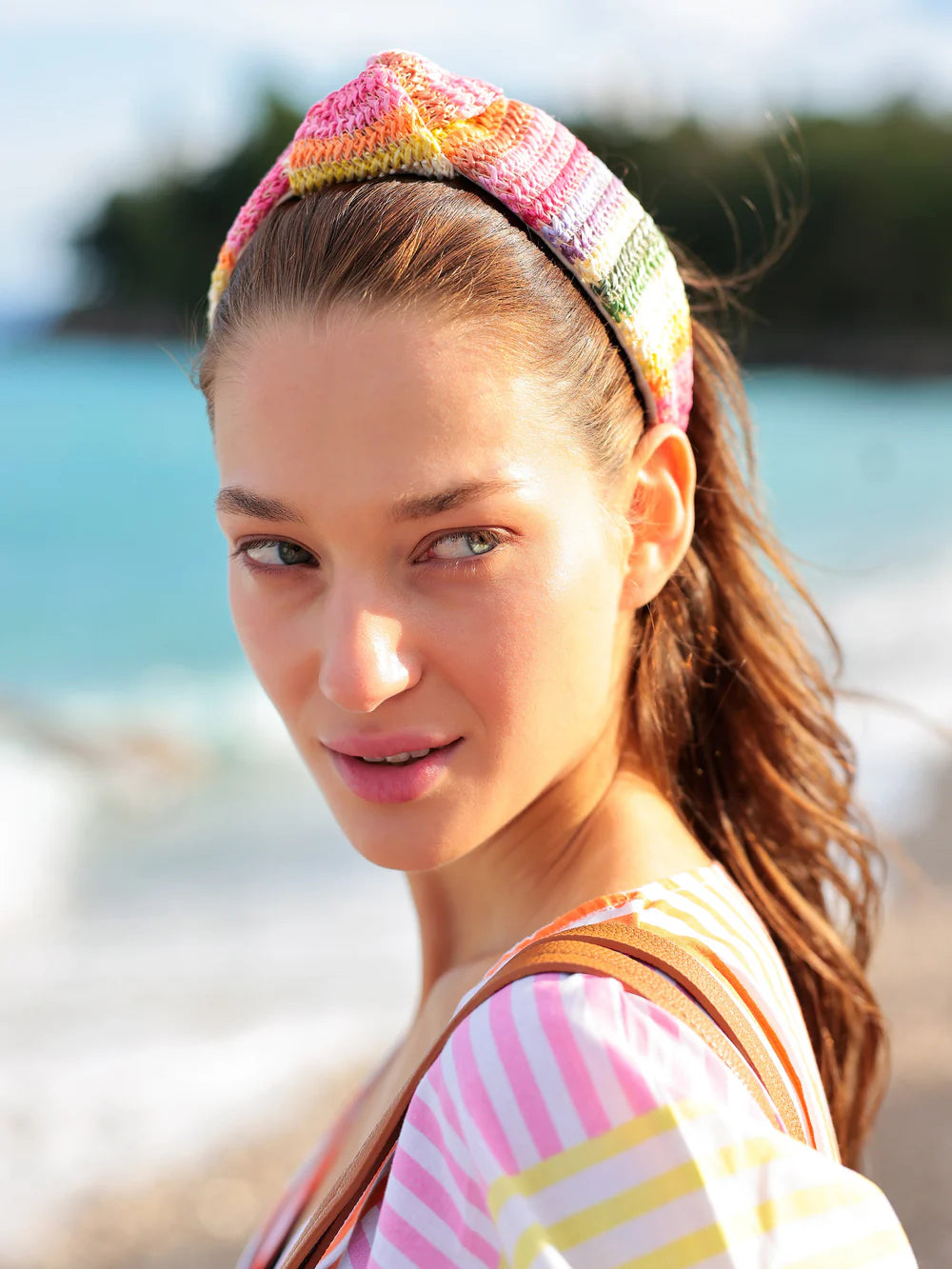 Rainbow Stripe Knotted Headband