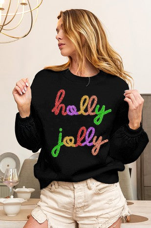 HOLLY JOLLY TINSEL  SWEATER