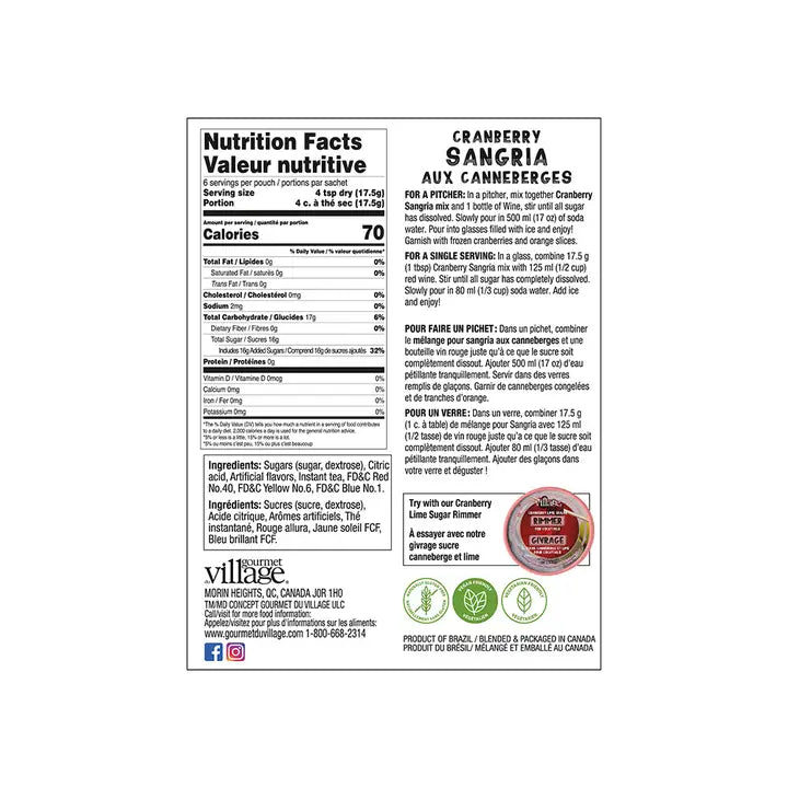 Cranberry Sangria Mix Box