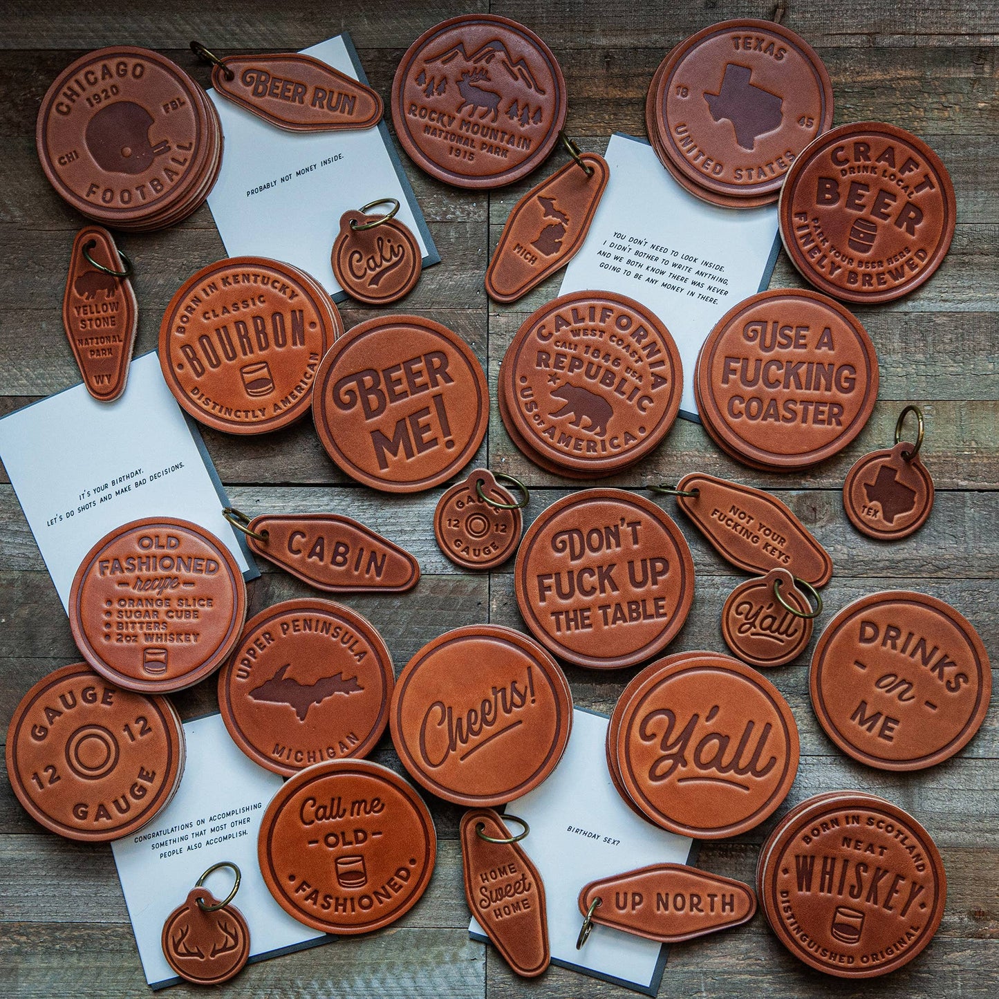 Tennessee Football Leather Coaster
