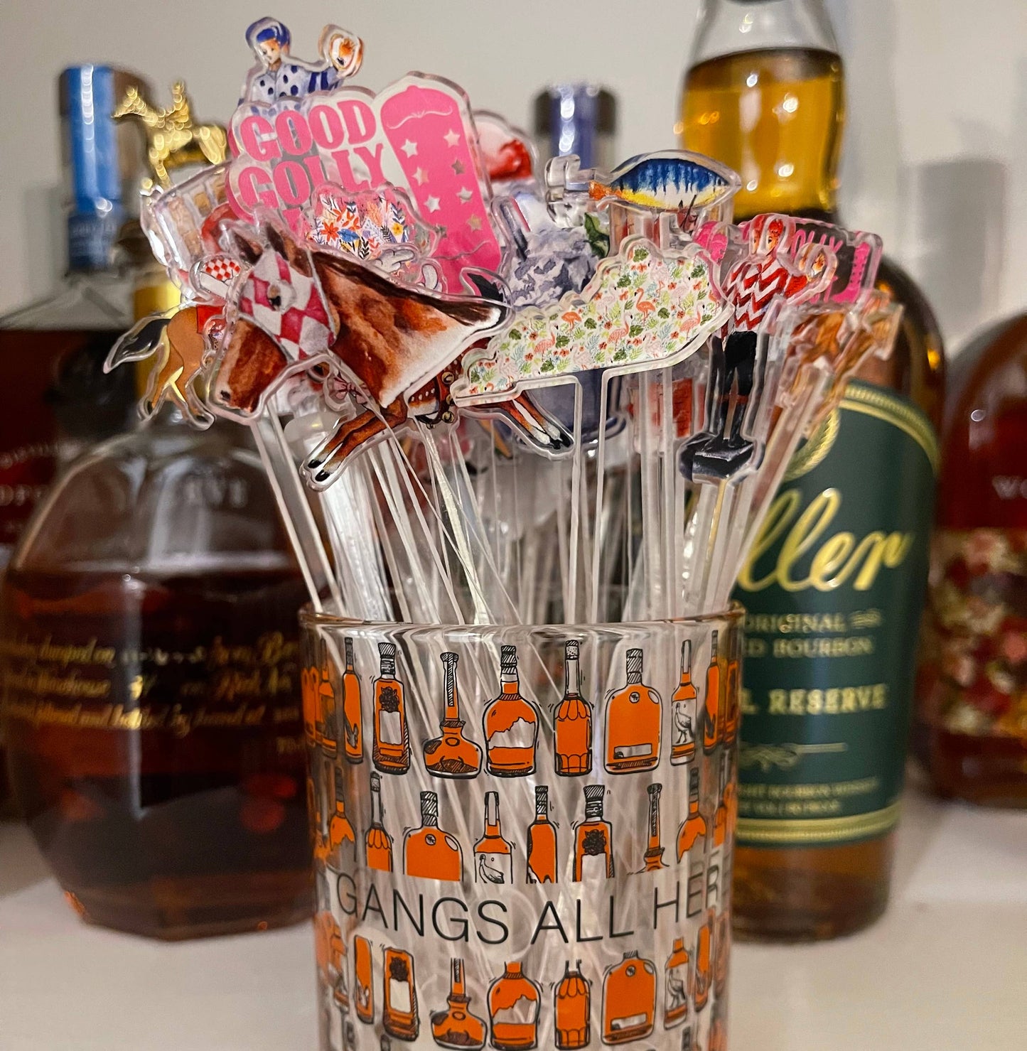Tennessee Orange Tri Star Cocktail Stick Stirrer - Set of 6