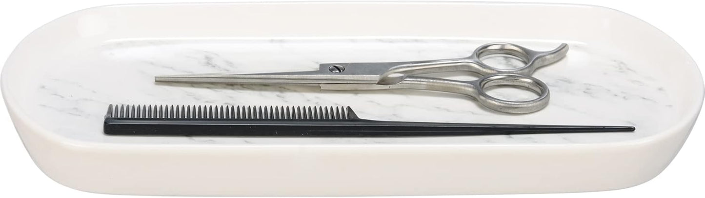 White Marbled Vanity Tray