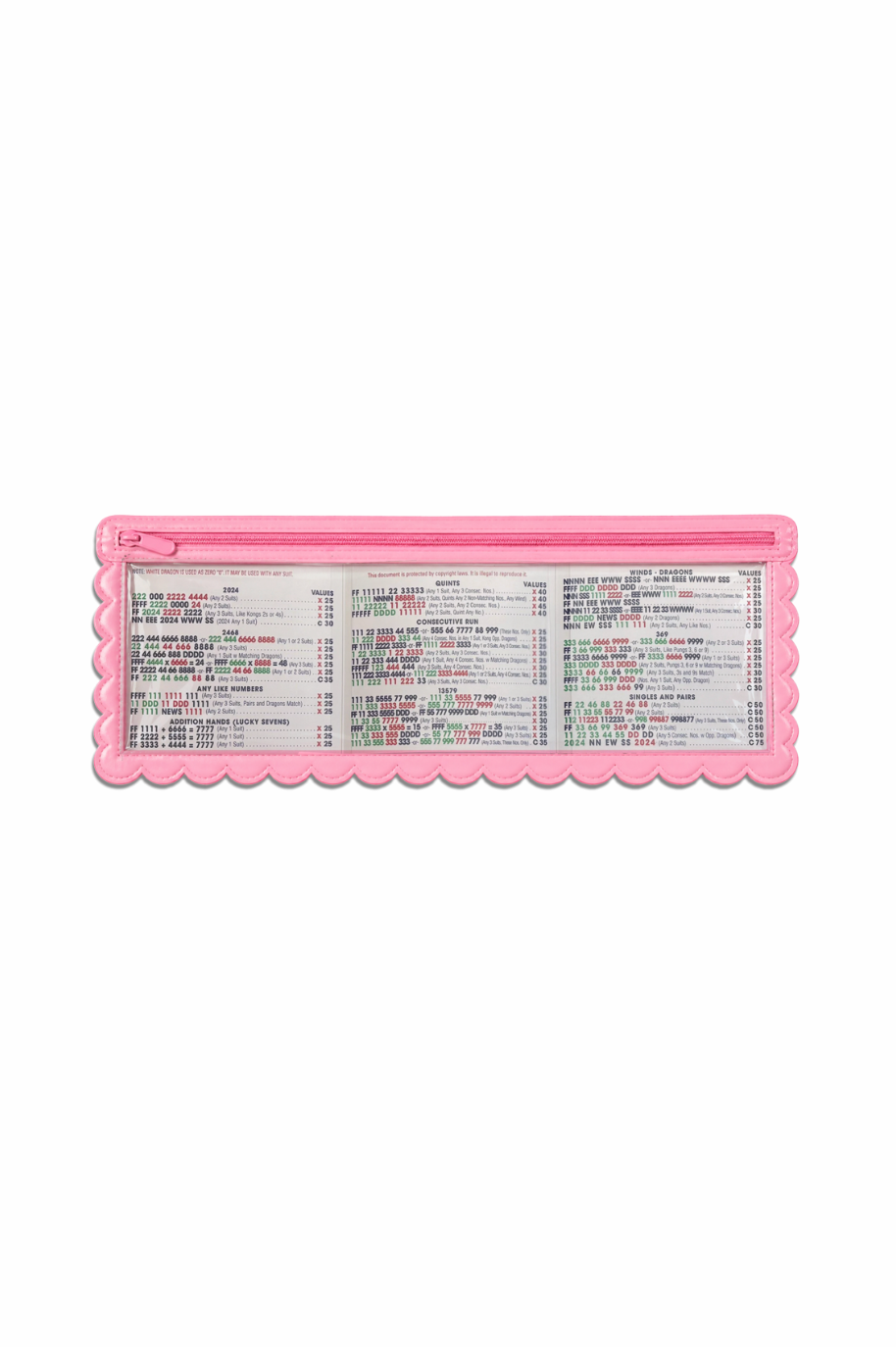 Pink Scallops Proof Mahjong Card Holder for Pool Mahjong -
