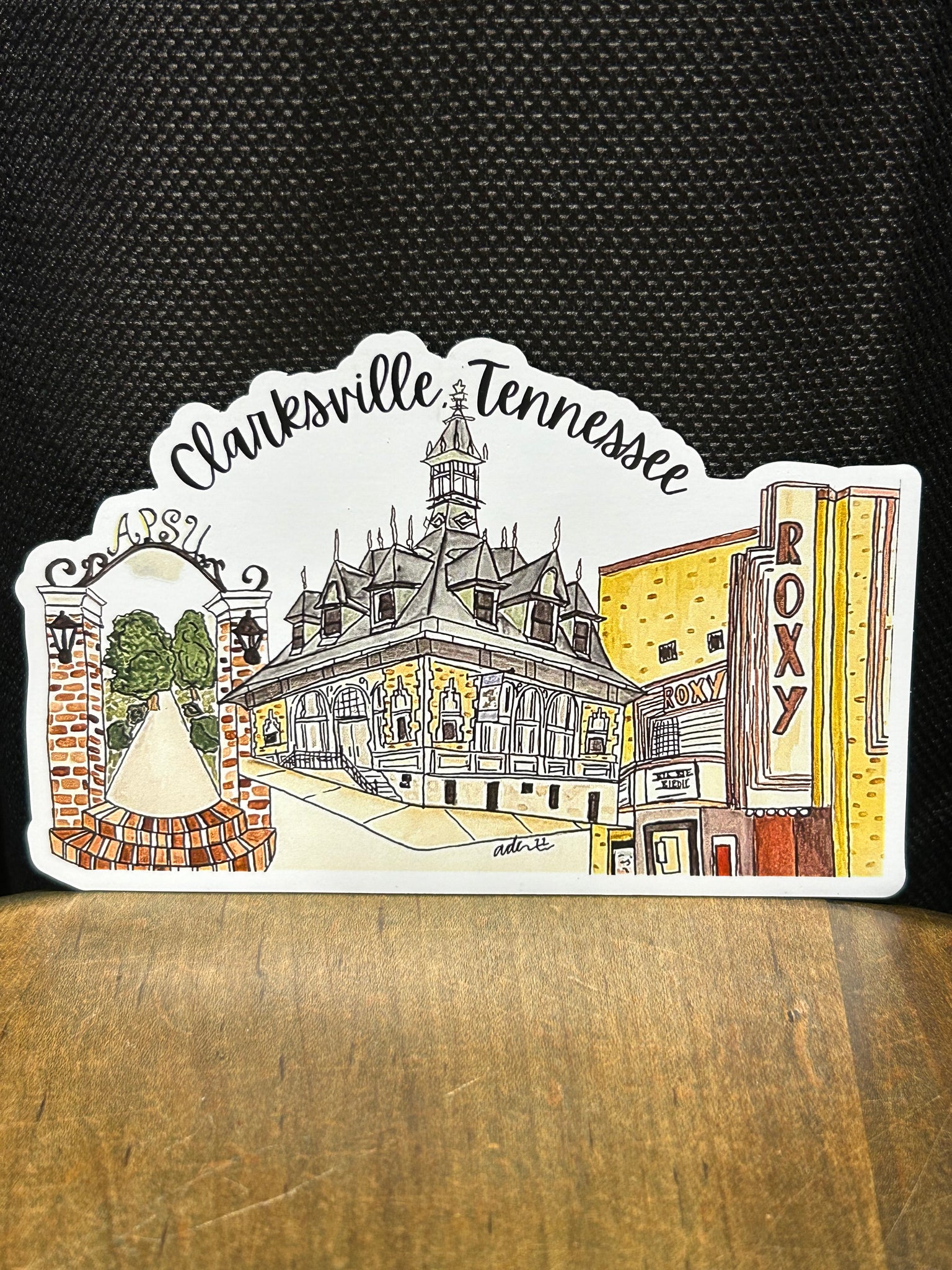 Clarksville, TN Watercolor Magnet