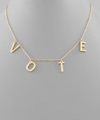 VOTE Letter Necklace