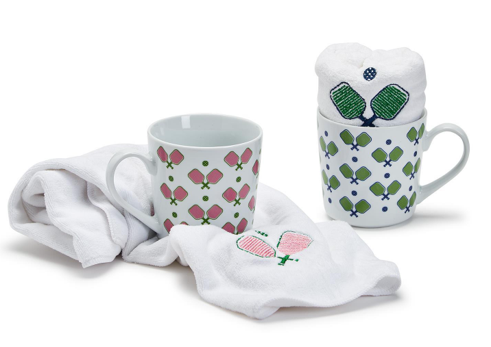Pickleball Mug with Embroidered Sports Towel