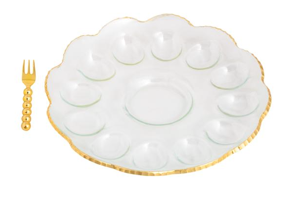 Gold Glass Deviled Egg Tray