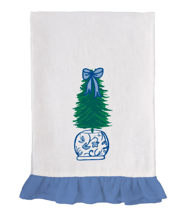 Tea Towel Ginger Jar Tree Embroidered