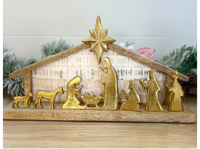 Nativity Scene Gold Large
