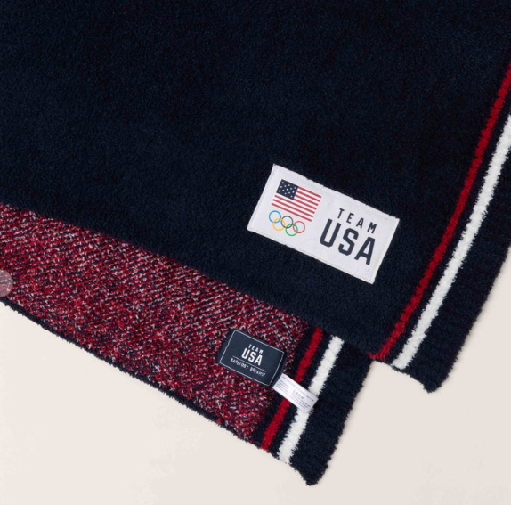 Cozychic® Team USA Flag Olympic Ring Throw by Barefoot Dreams