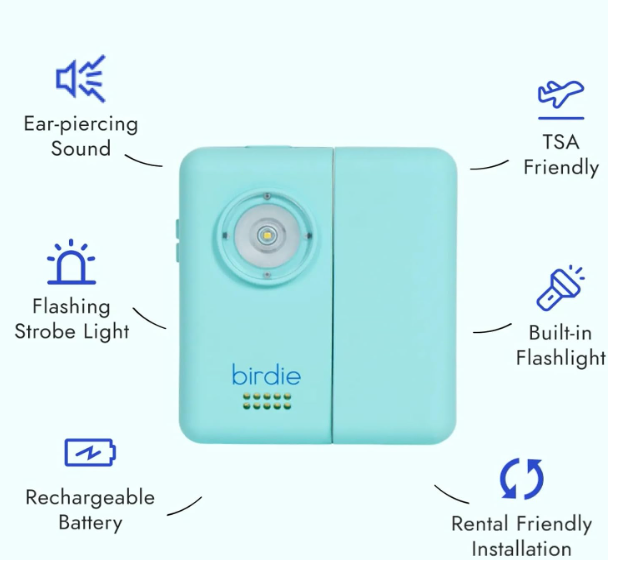 She's Birdie - The Original Personal Safety Door Alarm - Metallic Rose
