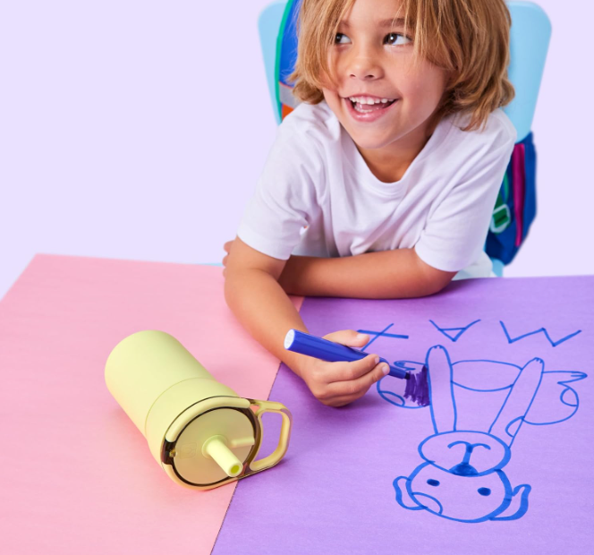 BrüMate Leap 12oz Leakproof Kids Tumbler with Handle and Silicone Soft Straw