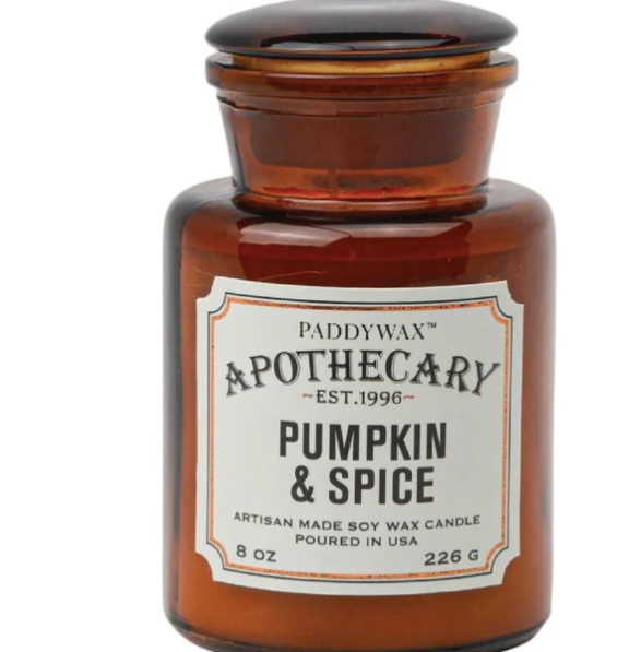 PUMPKIN APOTHECARY GLASS CANDLE 8 OZ. - PUMPKIN & SPICE