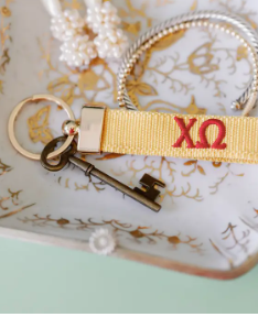 Chi Omega Embroidered Keychain, Sorority
