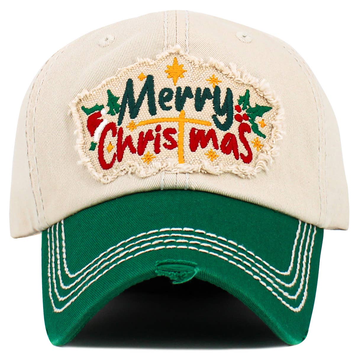 Merry Christmas Vintage Ballcap: