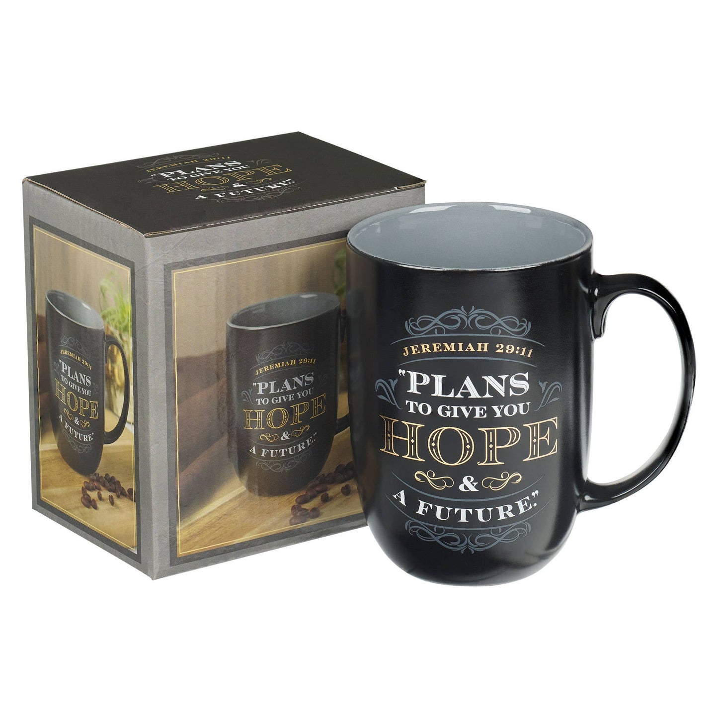 Plans for Hope and a Future Black Coffee Mug - Jer. 29:11