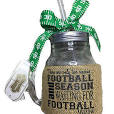 Faith Family Football mason jar