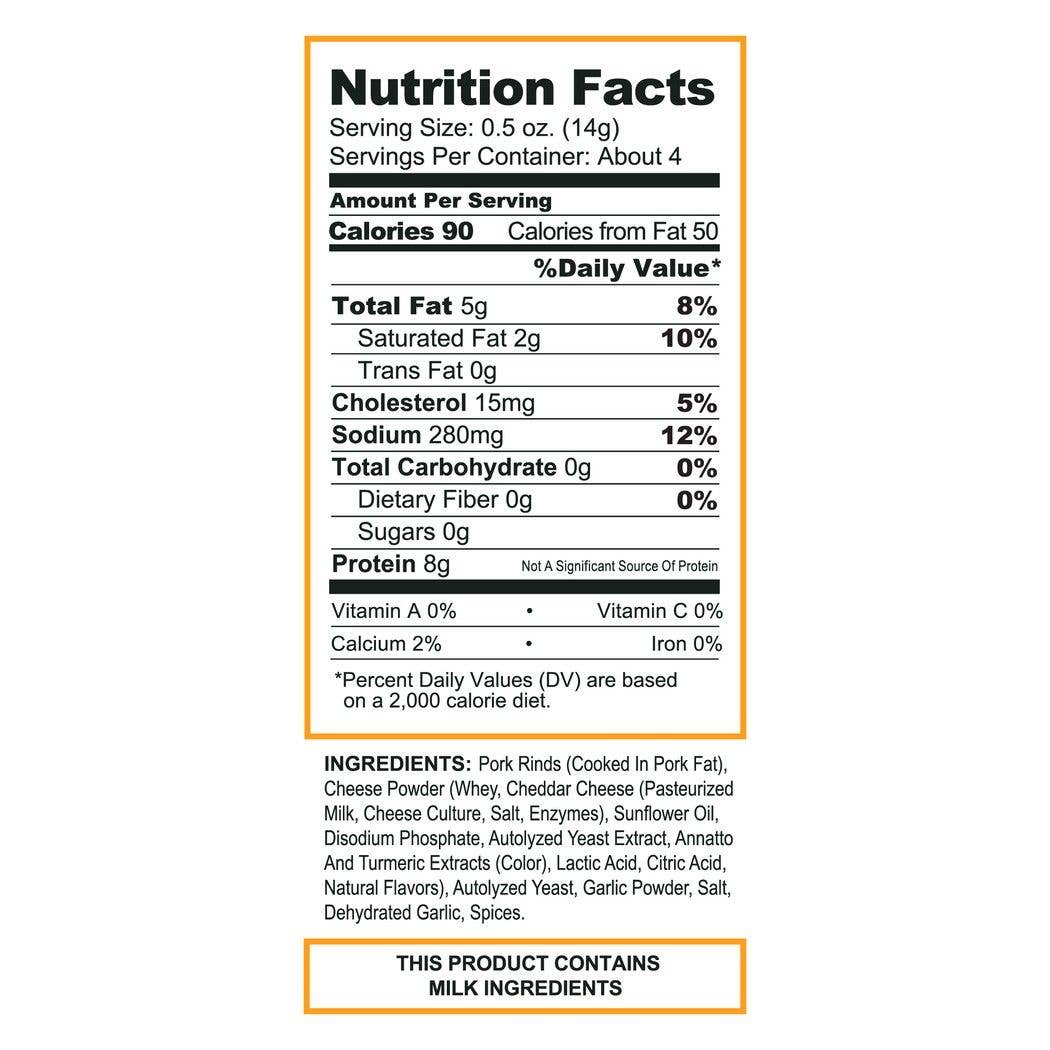 Pork King Good Nacho Cheddar Pork Rinds 1.75oz Bag