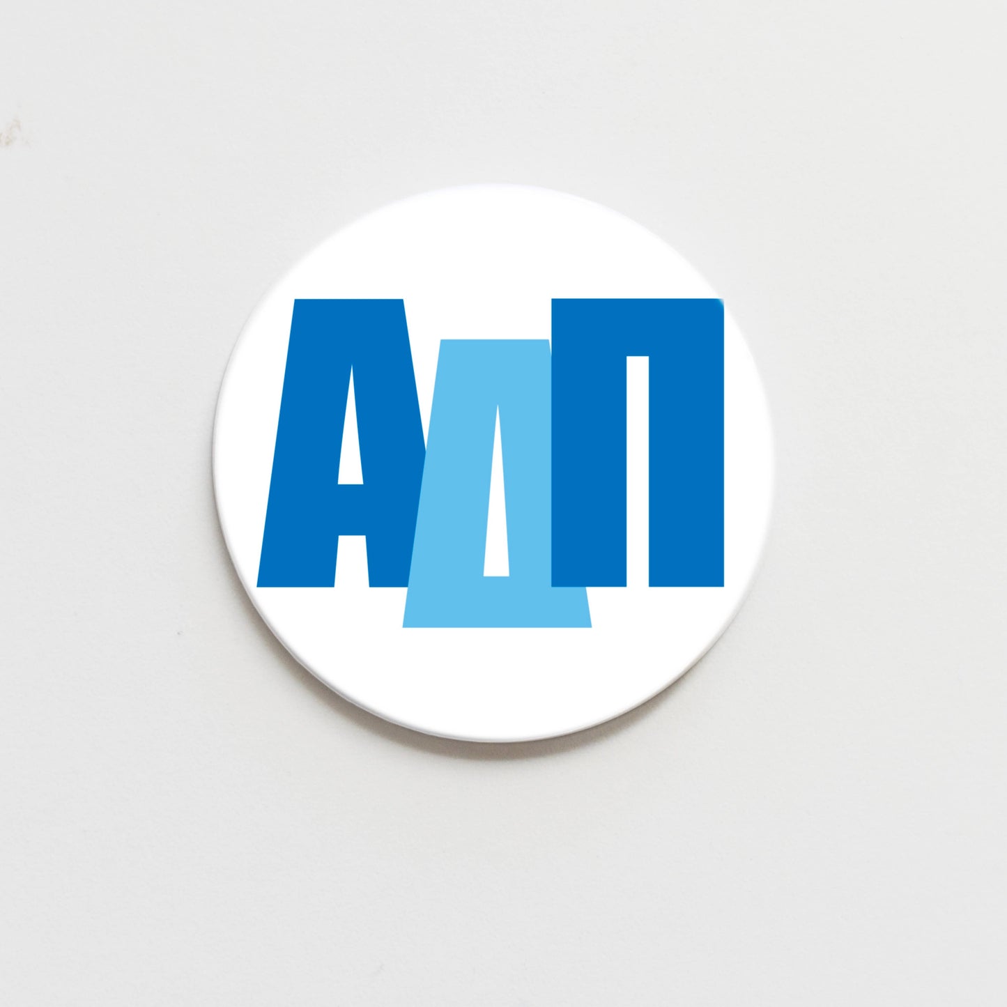 Alpha Delta Pi Block Letter Button- 2.25 inch