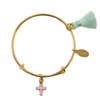 Pink Cross Bangle Bracelet