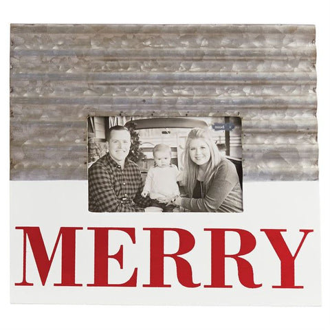 "Merry" Tin Picture Frame