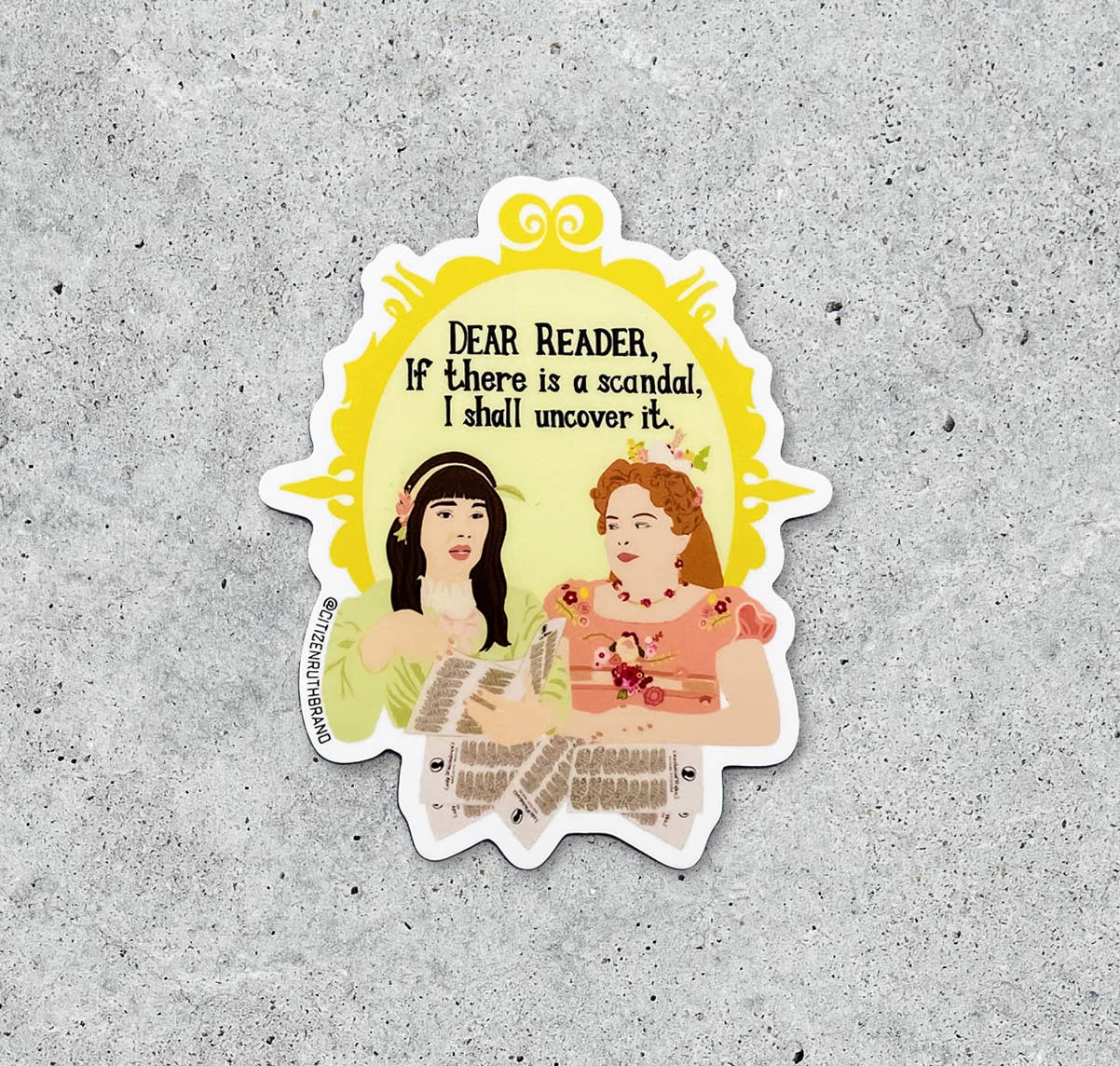 "Bridgerton" Lady Whistledown Sticker- Dear Reader