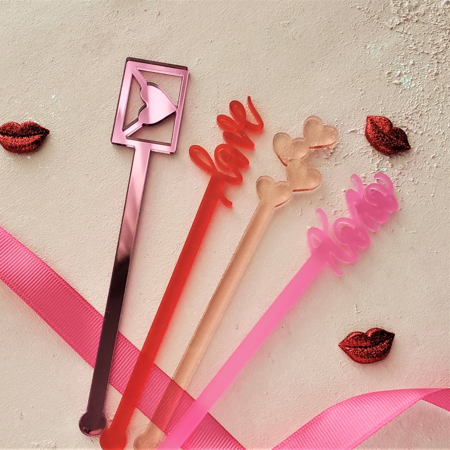 Valentine's Day Drink Stirrers Set of 4