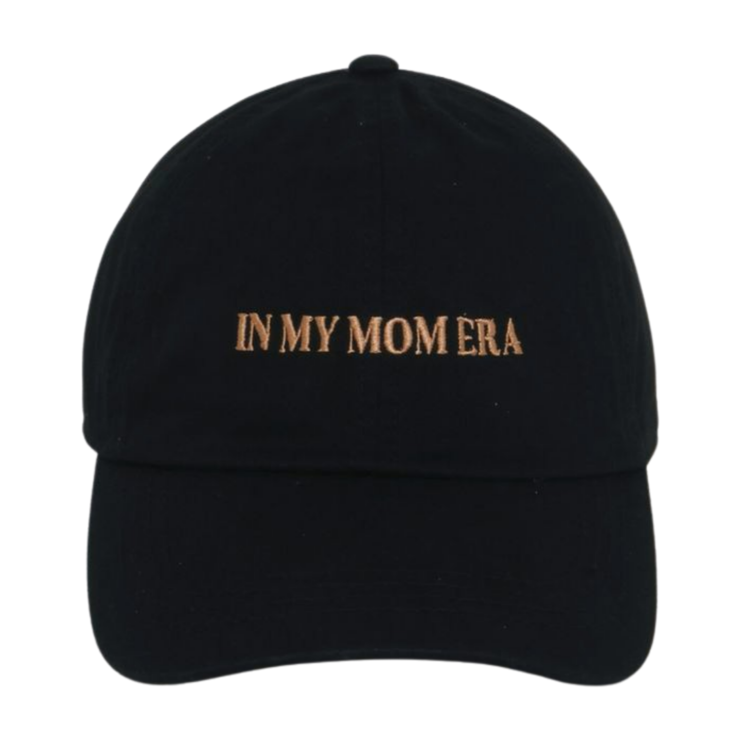 "IN MY MOM ERA" EMBROIDERED BASEBALL CAP: Black
