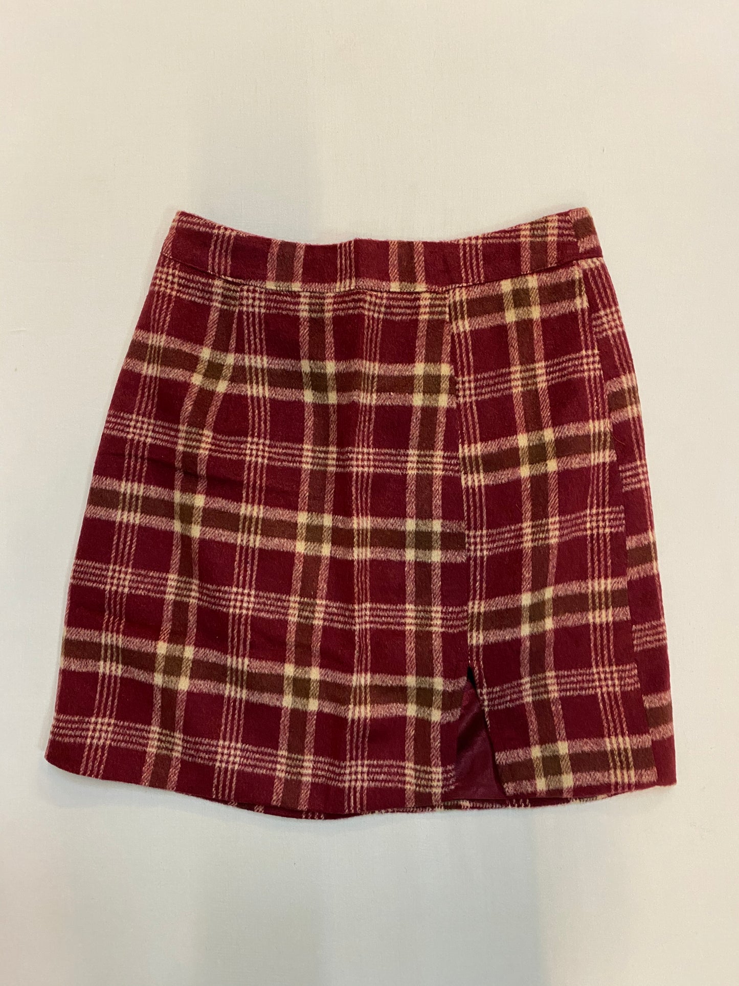 Ginger Gingam Skirt- Burgundy