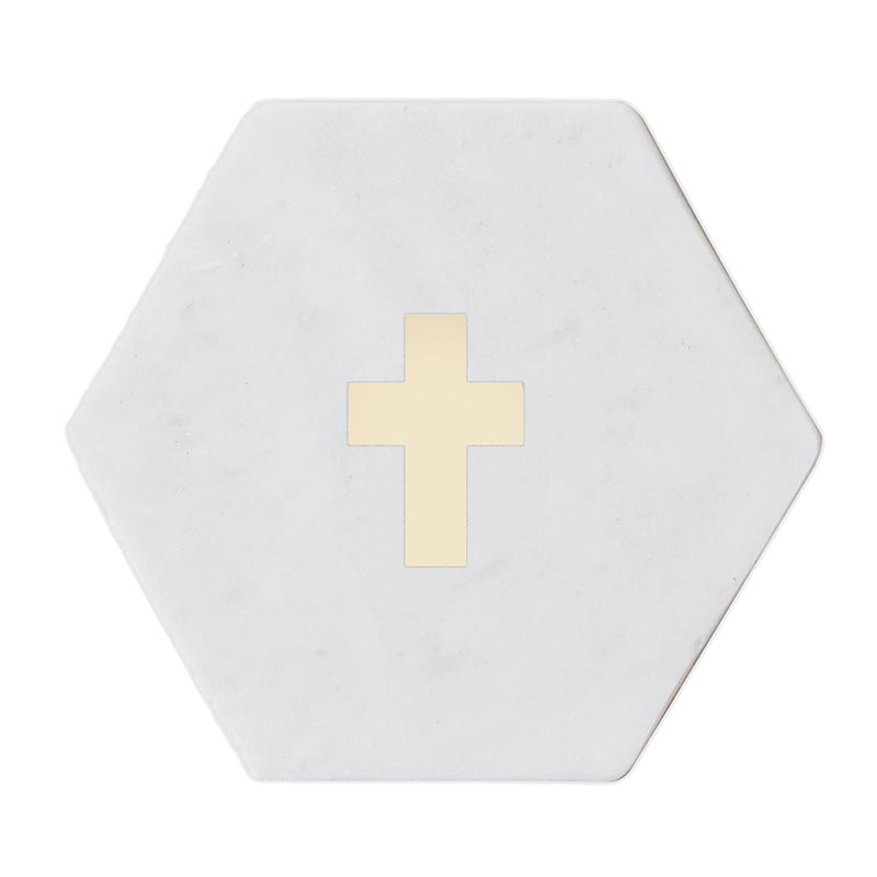 Marble Cross Coasters- set of 4