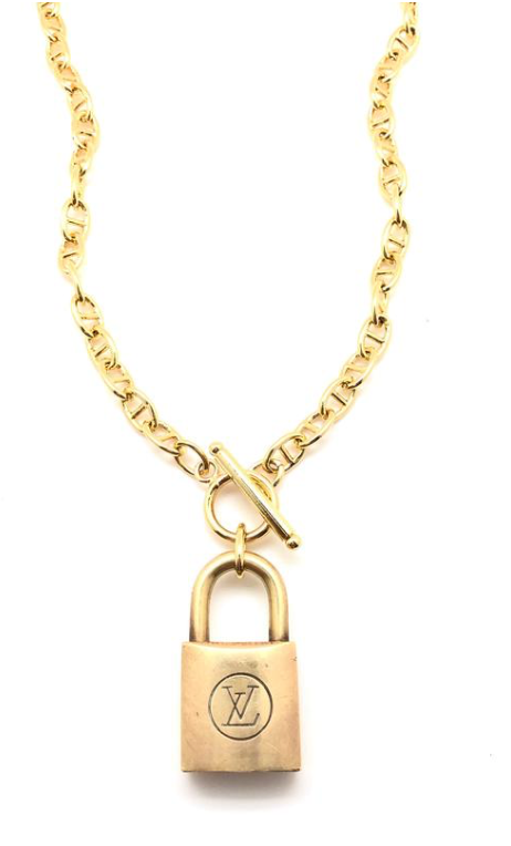 louis vuitton lock chain necklace