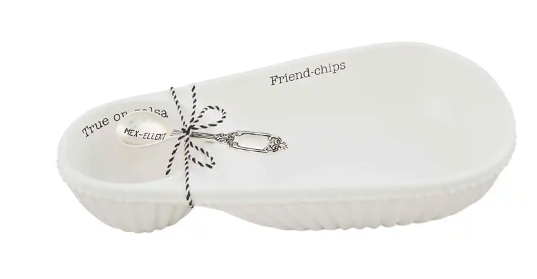 CHIP AND SALSA DIP DISH
