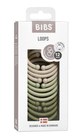BIBS Loops 12 PK Vanilla / Sage / Olive ONE SIZE