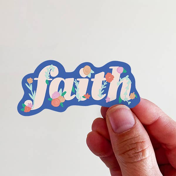 Faith Floral Vinyl Sticker