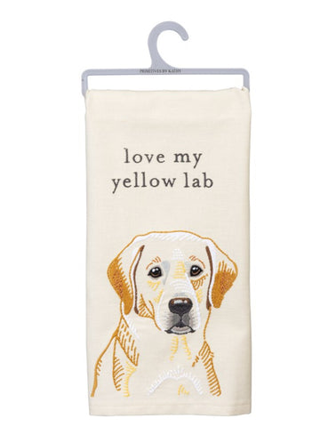 I Love My Yellow Lab Dish Towel