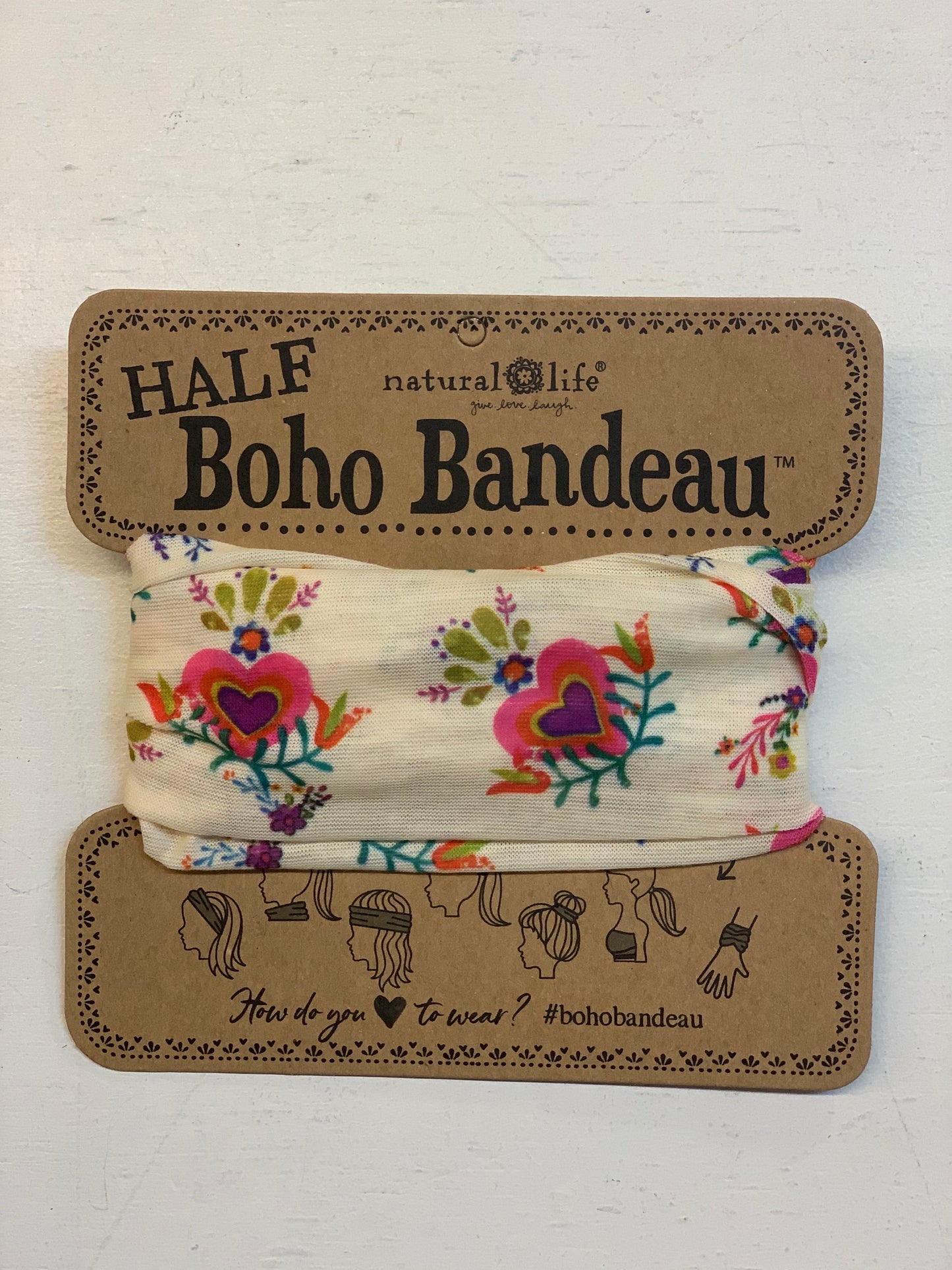 Heart Flowers Half Boho Bandeau