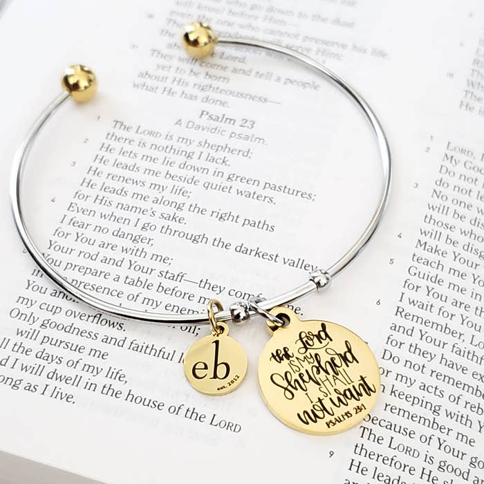 Stacking Bracelets Bible Verse Mantra Gold Charm