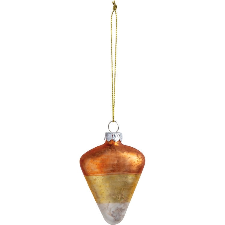 Candy Corn Glass Ornament