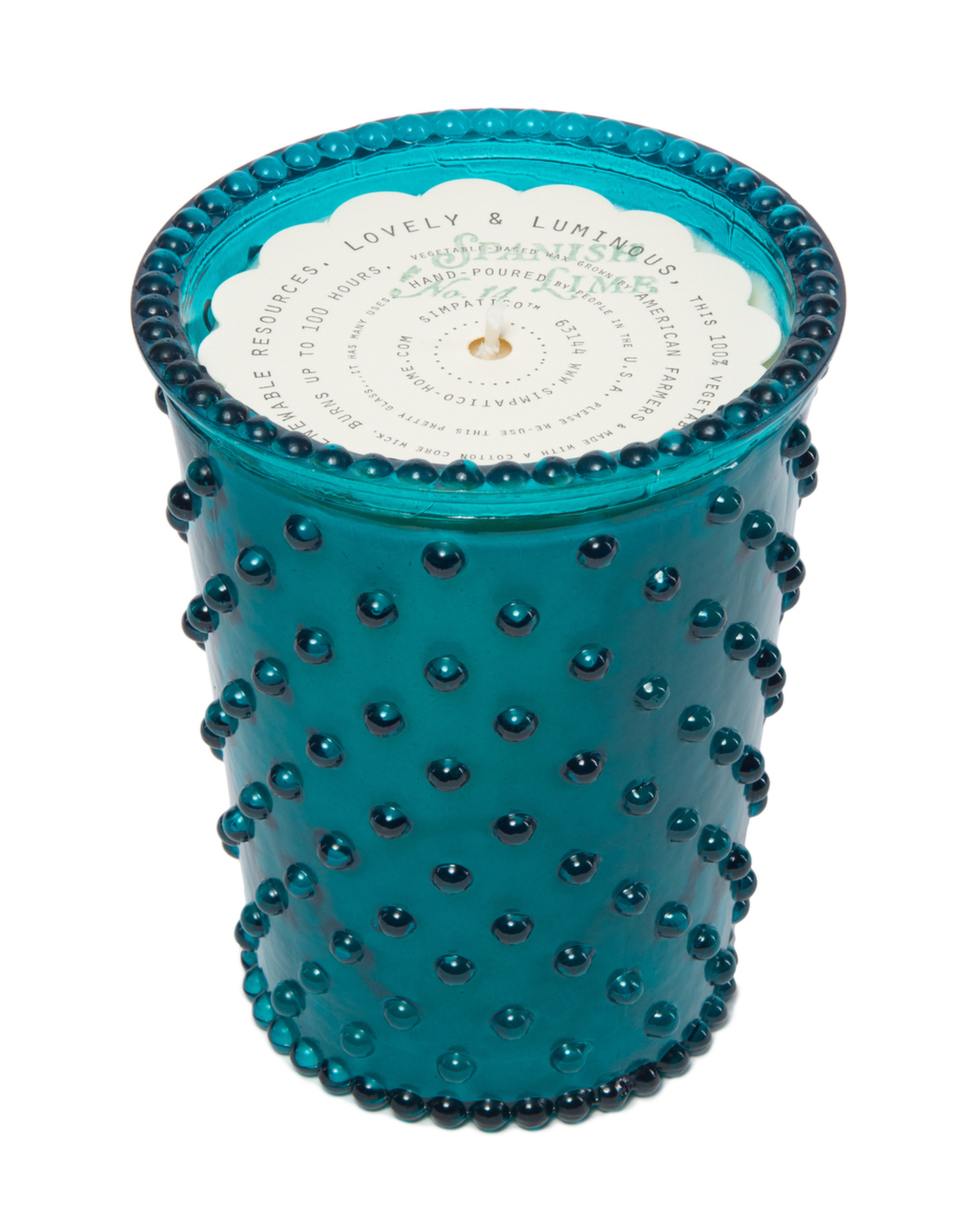Spanish Lime Hobnail Glass Candle