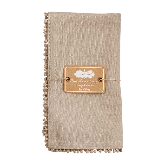 Pom Napkin Set Khaki