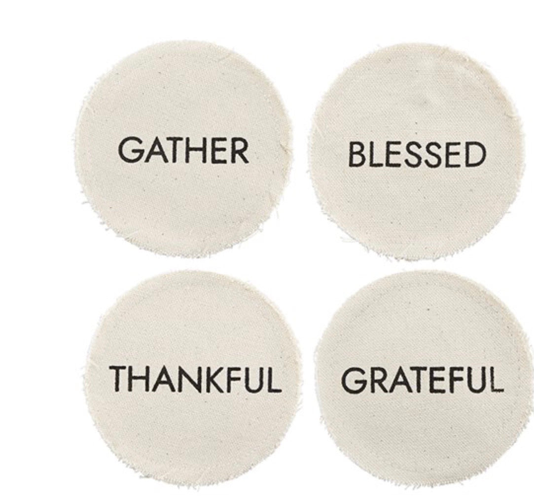 Circle Canvas Coaster Set