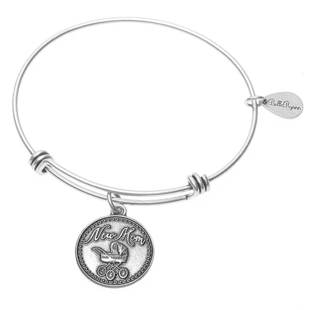 New Mom Expandable Bangle Charm Bracelet