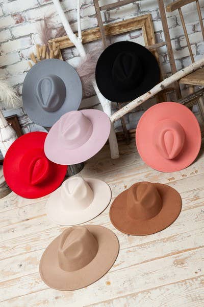 VINTAGE PLAIN FEDORA HAT PINK