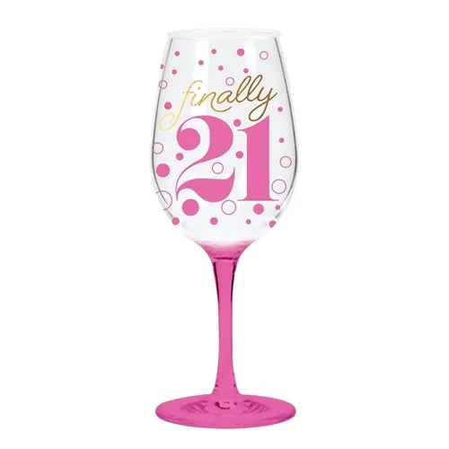 Acrylic Wine Glass - Finally 21