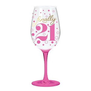 Acrylic Wine Glass - Finally 21