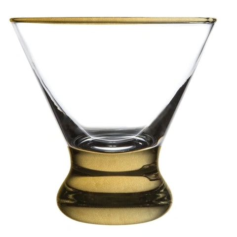 Glass Martini Gold Bottom