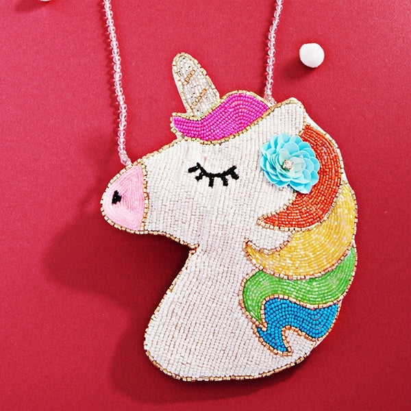 Unicorn Beaded Purse