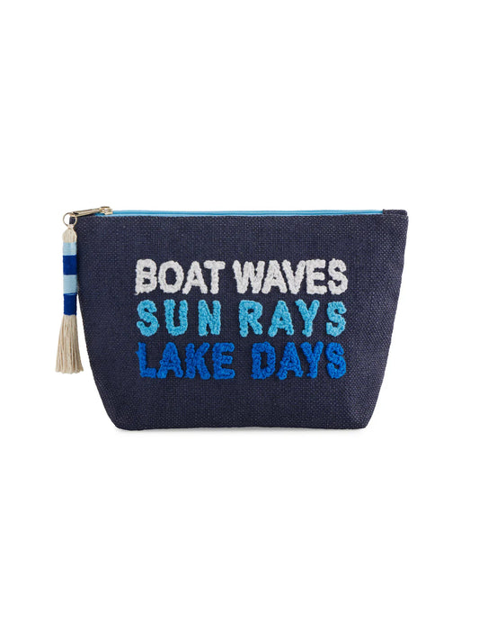 "Boat Waves Sun Rays Lake Days" Zip Pouch