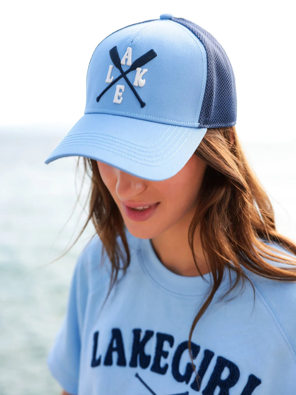 "Lake" Trucker Hat-Sky Blue