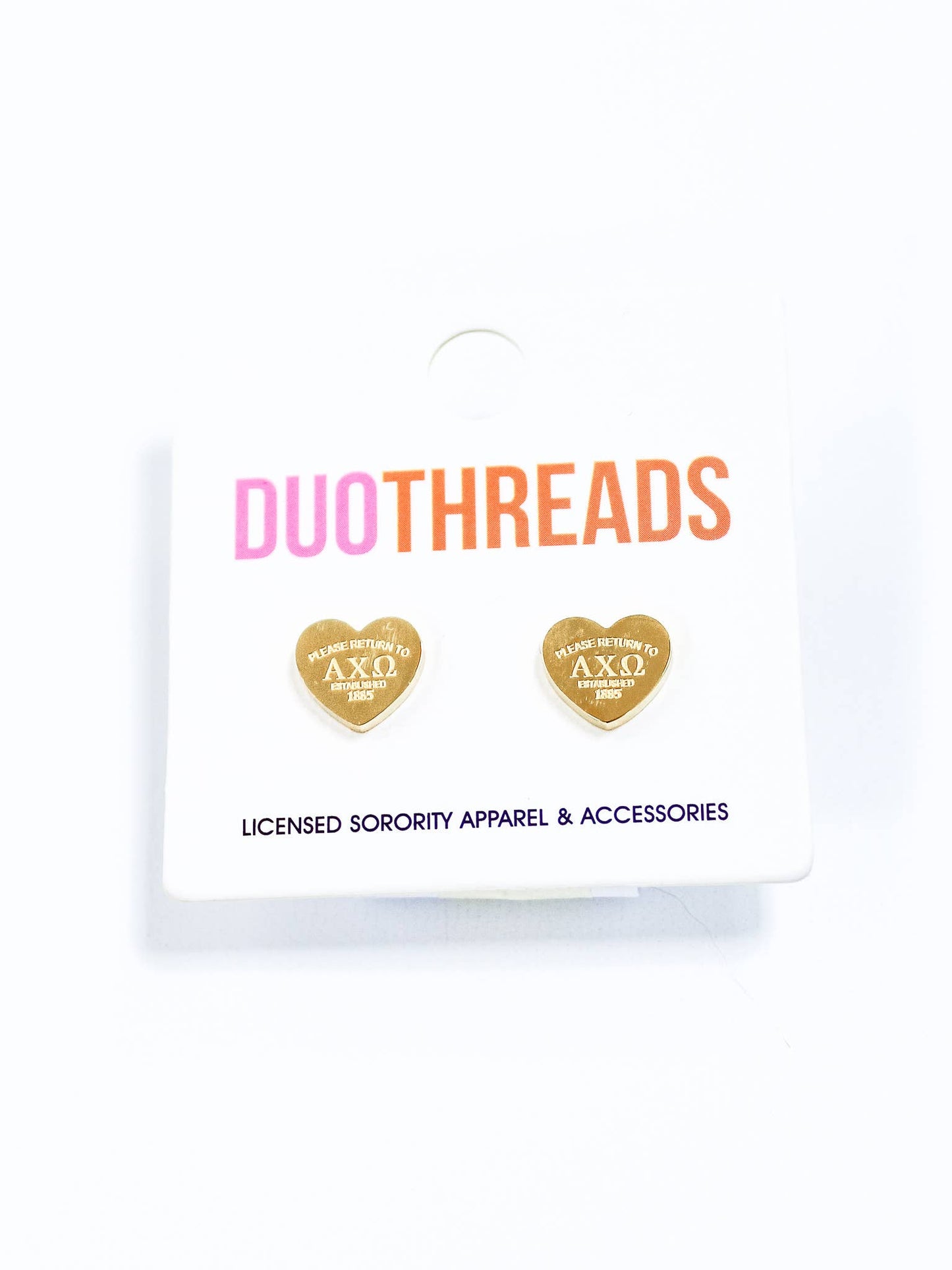 CHI Omega Sorority Heart Earrings: